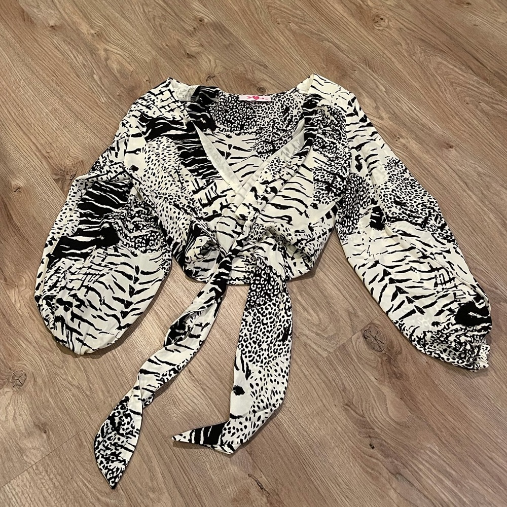 Black and White Blouse
